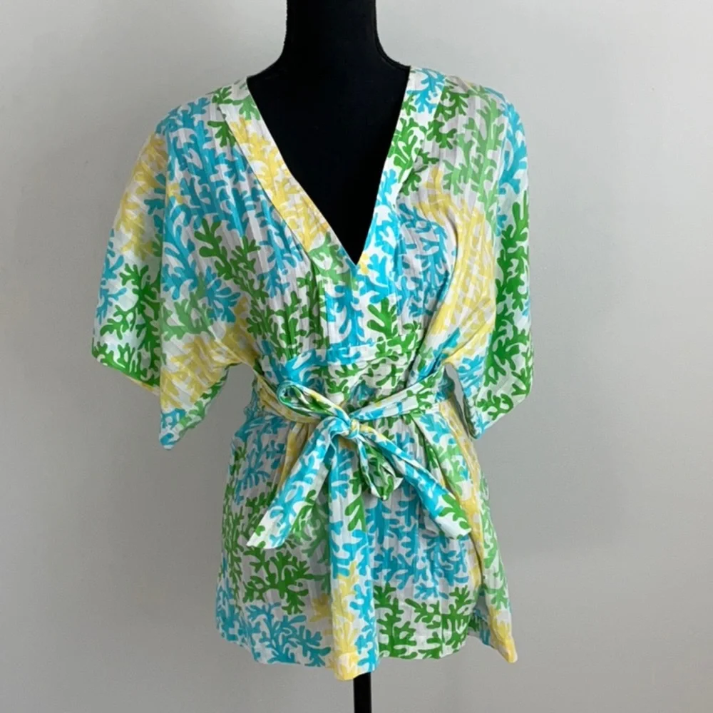 Lilly Pulitzer Multicolor Floral V-Neck Blouse - Picture 6 of 11